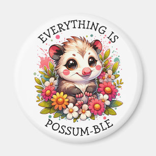Imán Todo es Possum-ble Pun inspirador