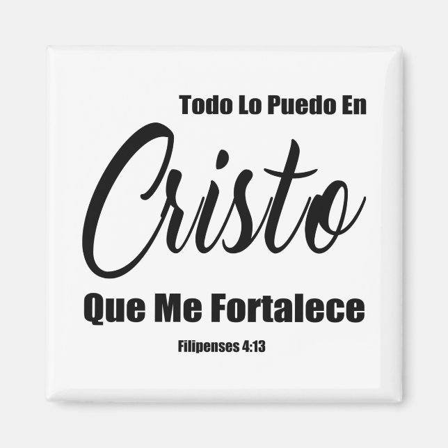 Imán Todo lo puedo en Cristo que me fortalece (Frente)