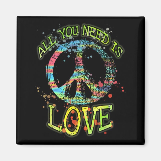 Imán Todo Lo Que Necesitas Es Amar Hippie (Frente)