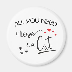 Imán Todo lo que necesitas es amor y un gato