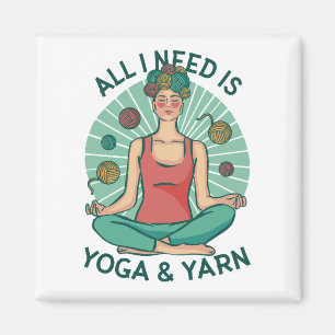 Imán Todo lo que necesito es yoga y frases de yarne