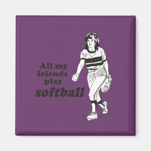 Imán Todo mi softball del juego de los amigos