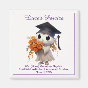 Imán 🎓 Todo texto Chibi Física Graduación