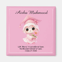 🎓 Todo texto personalizado Graduación Chibi Rose