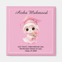 Imán 🎓 Todo texto personalizado Graduación Chibi Rose