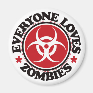 Imán Todos aman a los zombies - rojo