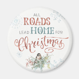 Imán Todos los caminos llevan al hogar para Navidades