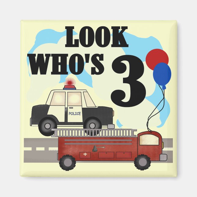 Imán Todos los días Héroes 3er cumpleaños camisetas y r (Frente)