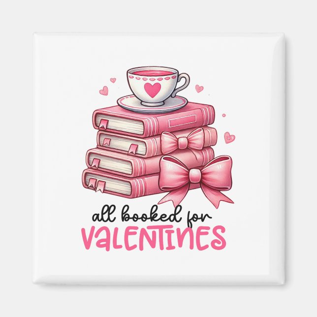 Imán Todos los libros para San Valentín Leer Bookworm (Frente)
