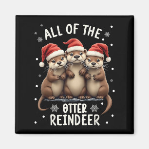 Imán Todos Los Navidades De Renos De Otter Otters Santa