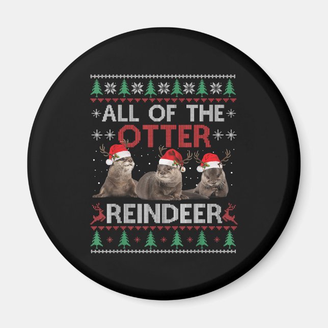 Imán Todos los Navidades de renos más ácidos suéter (Frente)
