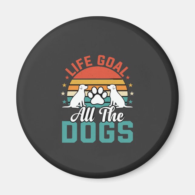 Imán Todos Los Perros Amante De Perros Retro (Frente)