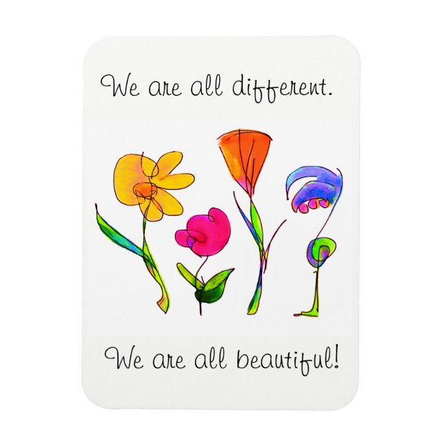 Imán Todos Somos Diferentes Y Hermosa Diversidad (Vertical)