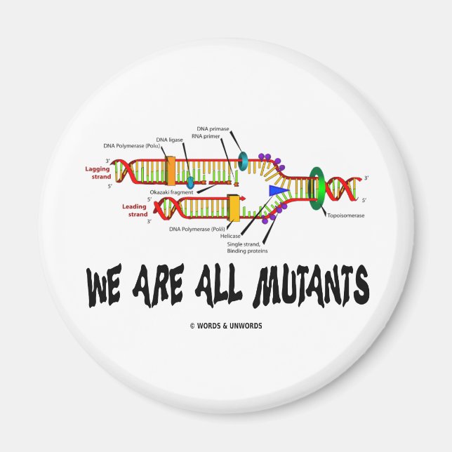 Imán Todos Somos Mutantes (Humor De Replicación De ADN) (Frente)