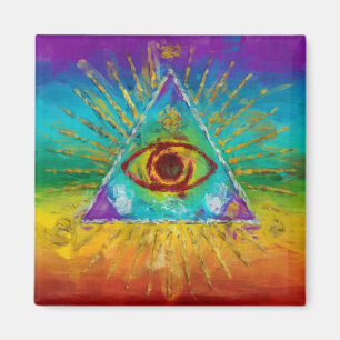Imán Todos viendo el ojo de Dios - arte esquemático abs