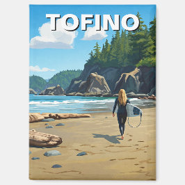 Imán Tofino Canada Surfer on Beach Travel