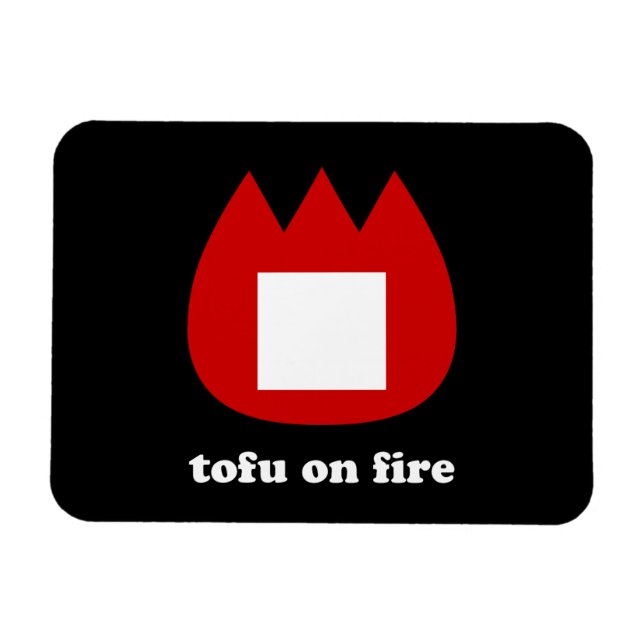 Imán 📛 tofu en llamas (Horizontal)