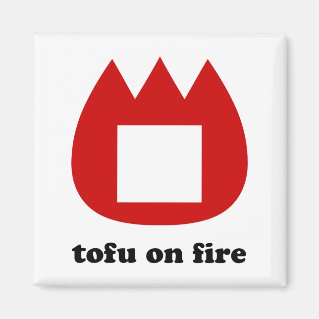 Imán 📛 tofu en llamas (Frente)
