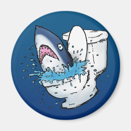 Imán Toilet Shark Funny Blue Personalizado