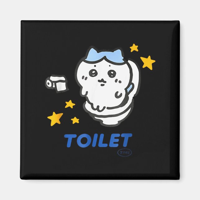 Imán Toilet Time Chikawa Meme Funny Tee  (Frente)