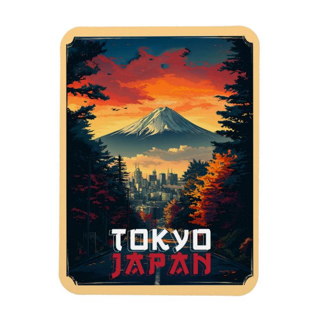 Imán Tokio, Japón: Monte Fuji y el paisaje urbano (Vertical)