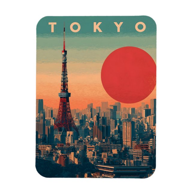 Imán Tokio Japón vintage (Vertical)