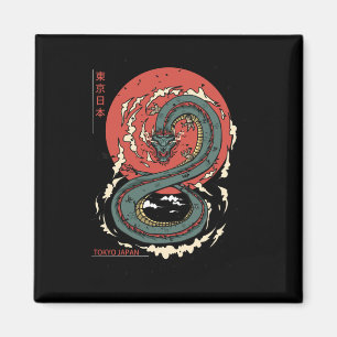 Imán Tokio japonés Dragón asiático tatuaje vintage near