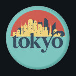Imán Tokyo Japan City Skyline Retro Cityscape Art<br><div class="desc">Diseño de ciudad de estilo vintage y retro con un hermoso paisaje, atracción turística y arte de paisajes urbanos. rascacielos Guay y artículos de ilustracion de silueta de construcción para turistas y viajeros. Perfecto como recuerdo para volver a casa cuando viaja por todo el mundo. Guarde la memoria de sus...</div>