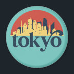 Imán Tokyo Japan City Skyline Retro Cityscape Art<br><div class="desc">Diseño de ciudad de estilo vintage y retro con un hermoso paisaje, atracción turística y arte de paisajes urbanos. rascacielos Guay y artículos de ilustracion de silueta de construcción para turistas y viajeros. Perfecto como recuerdo para volver a casa cuando viaja por todo el mundo. Guarde la memoria de sus...</div>