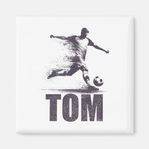 Imán Tom Fútbol Chicos Personalizado Primer Nombre Tom