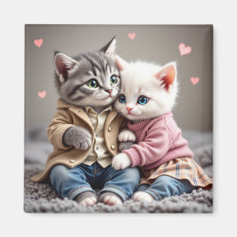 Imán Tom & Luna Valentine Magnet | Cute Cat Magnet