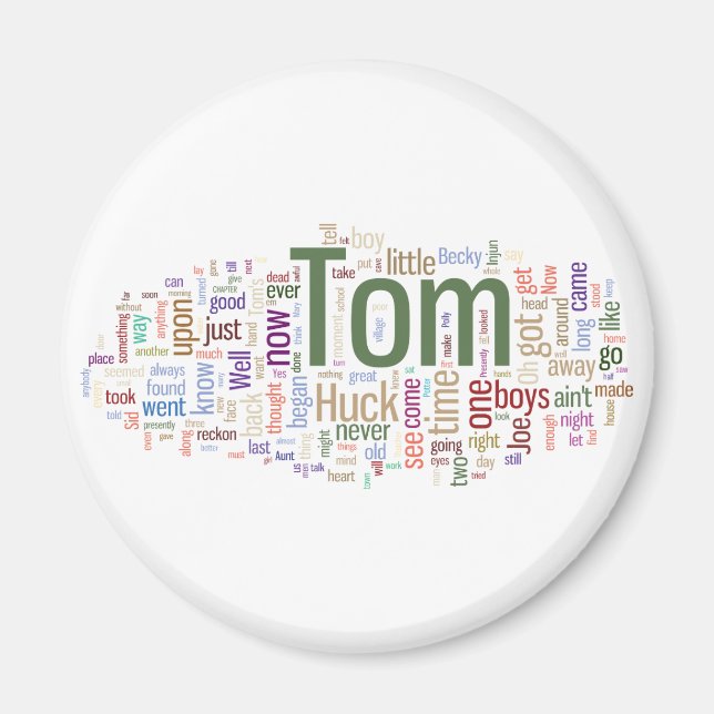 Imán Tom Sawyer Word Cloud (Frente)