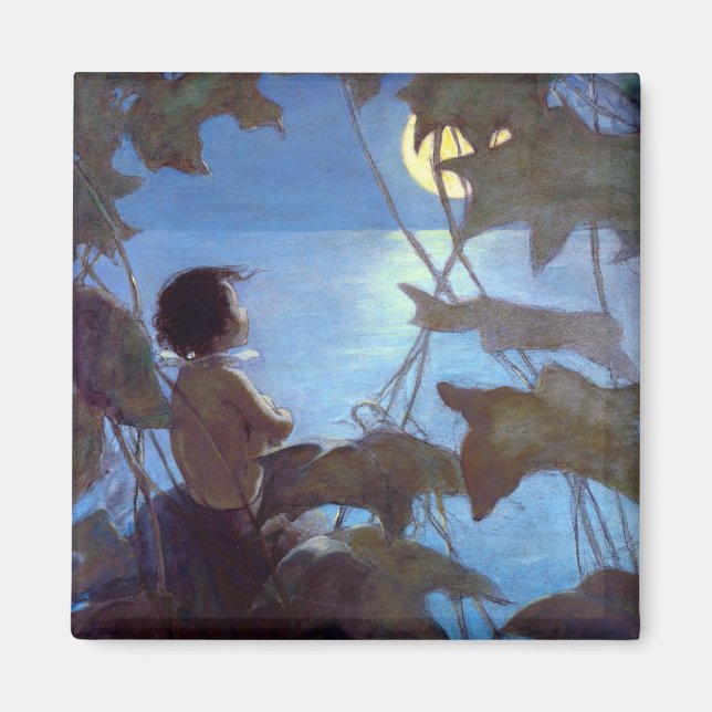 Imán Tom viendo la luna, Jessie Willcox Smith (Frente)