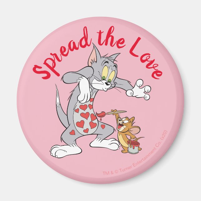 Imán Tom y Jerry Painting Valentine Hearts (Frente)
