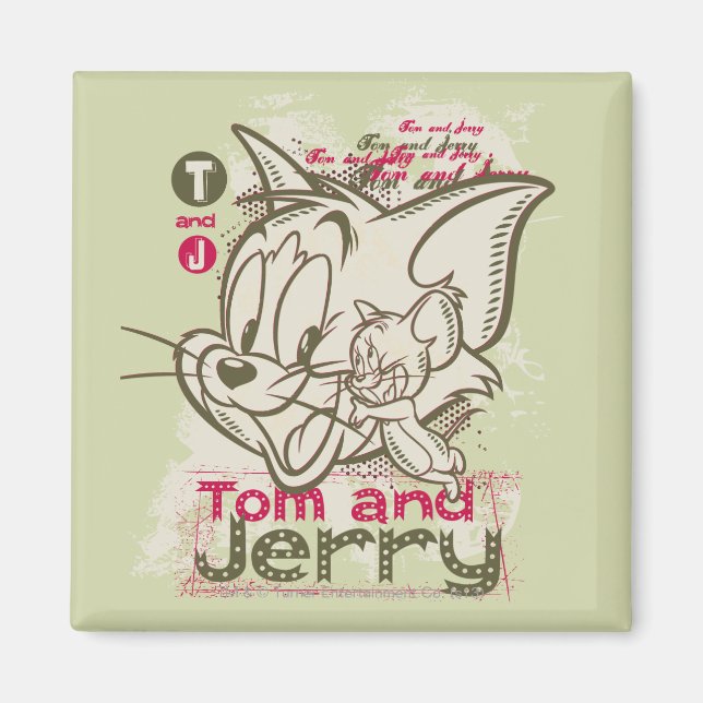 Imán Tom y Jerry Pink y Green (Frente)