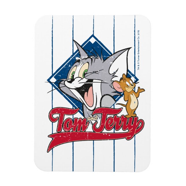 Imán Tom Y Jerry | Tom Y Jerry En Diamante De Béisbol (Vertical)