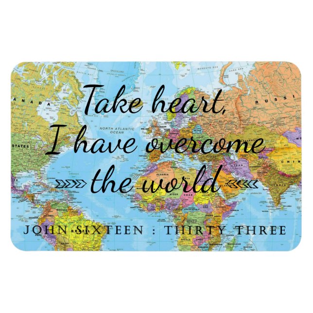 Imán Toma el corazón, he superado al mundo. (Horizontal)