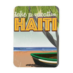 Imán Toma un cartel de viaje de vacaciones a Haití