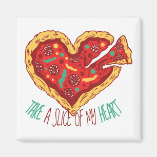 Imán Toma un trozo de mi corazón de pizza