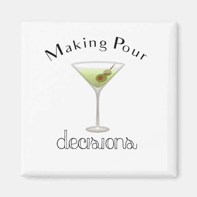 Imán Tomar decisiones de amargura con vidrio Martini (Frente)