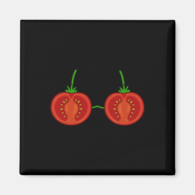 Imán Tomate Bra Costume Cuidada Fácil Vegetable Hallowe (Frente)