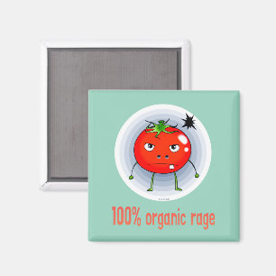 Imán Tomate Enfadado 100% Orgánico Divertido