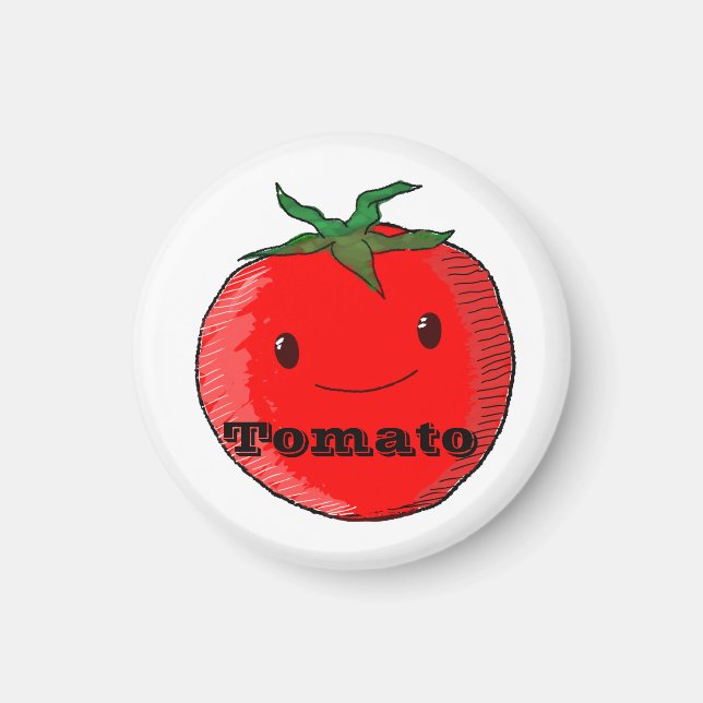 Imán Tomate Personalizado lindo con texto (Frente)