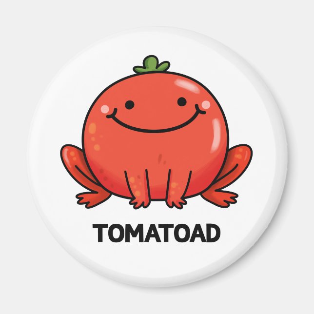 Imán Tomatoad Funny Tomato Toad Pun (Frente)