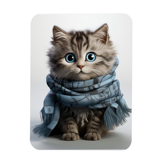 Imán Tommy, el gato de peluche más fluido (Vertical)