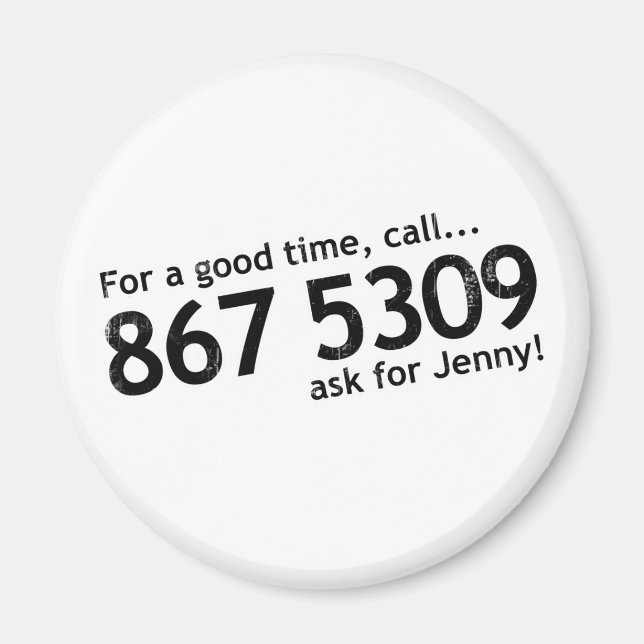 Imán Tommy Tutone 867 5309 (Frente)