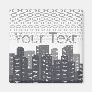 Imán Tonos de gris personalizados del paisaje urbano co