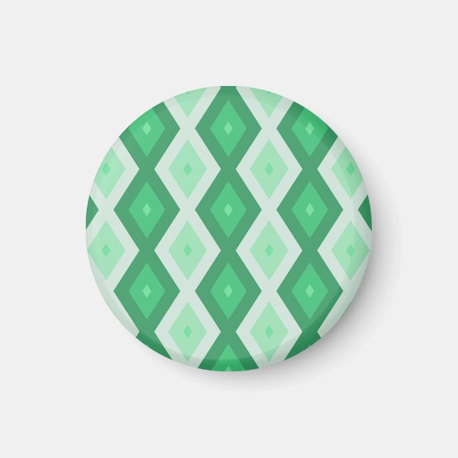 Imán Tonos de patrón de diamante verde (Frente)