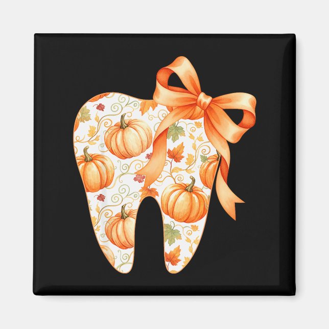 Imán Tooth Coquette Bow Dentist Thanksgiving Dental Ist (Frente)
