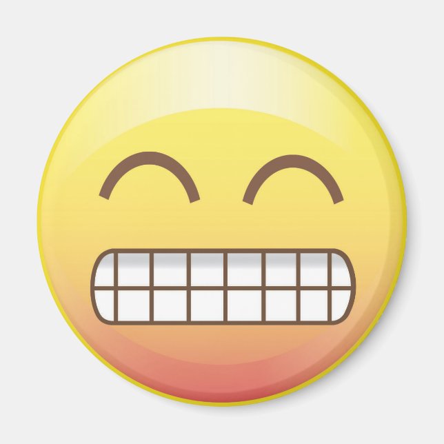 Imán Toothy Smile Yellow Emoji Magnet (Frente)